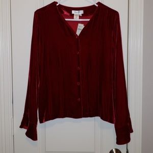 Red velour party top | never worn